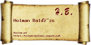 Holman Balázs névjegykártya