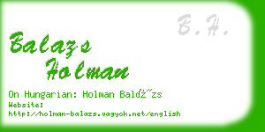 balazs holman business card